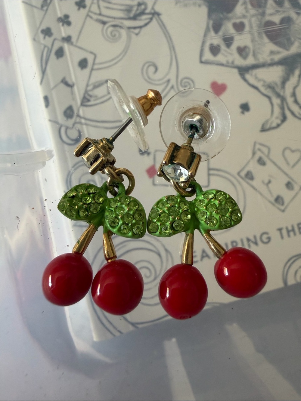 Betsey Johnson cherry earrings so cute
